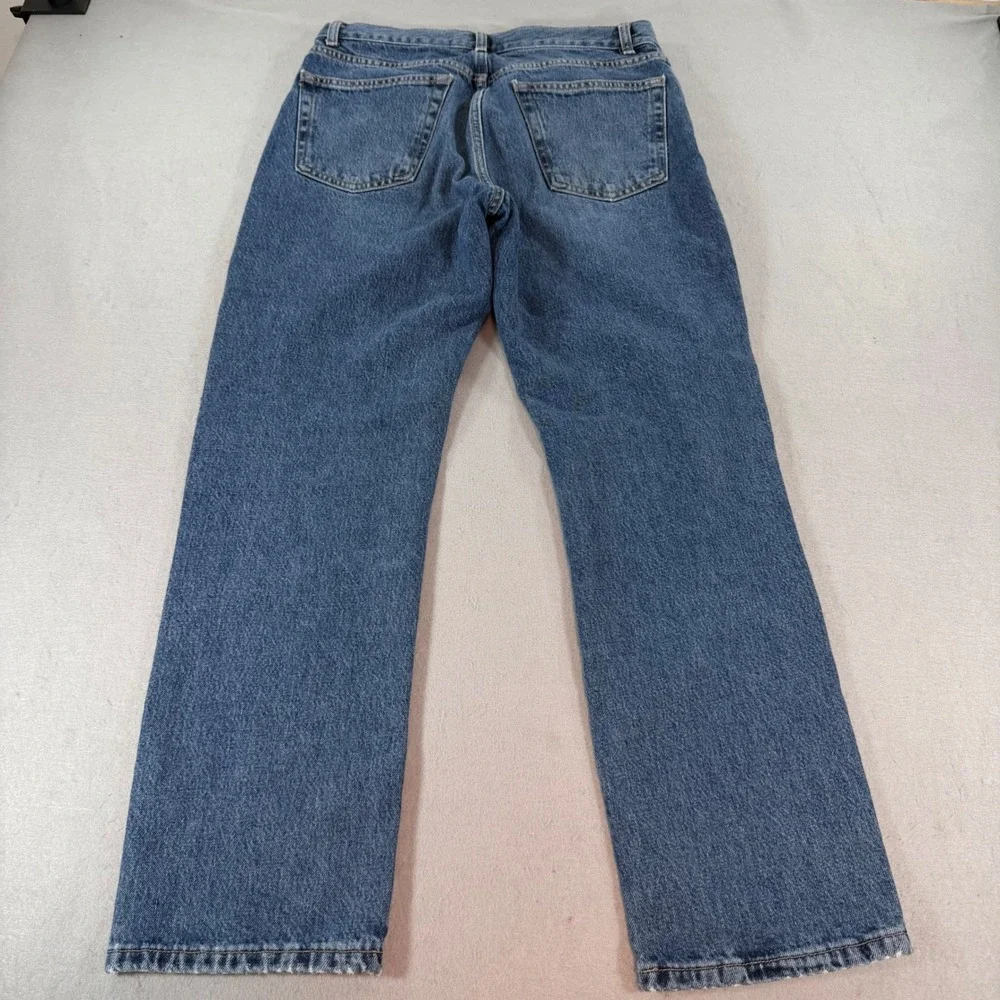 Topshop Dad Jeans 28 – High Rise Distressed Boyfriend Medium Wash Straight Denim